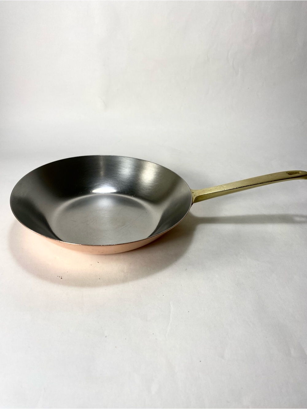 6 1/2" Vintage Paul Revere Ware Frying Pan Copper Stainless Brass Handle